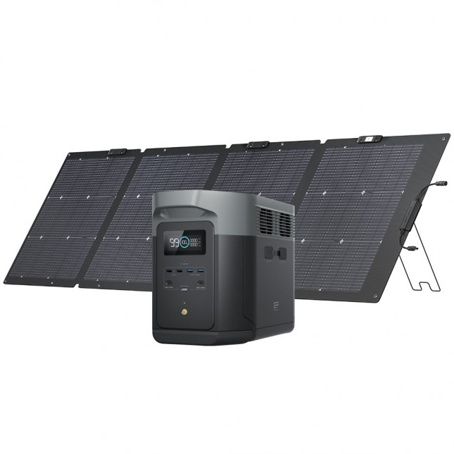 Ecoflow delta 2 max power station nextgen 220w dubbelzijdig opvouwbaar zonnepaneel