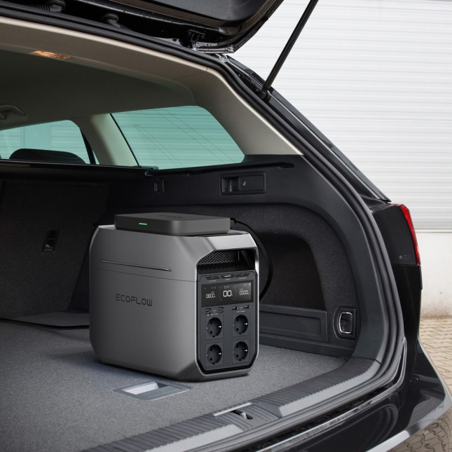 EcoFlow Delta 3 Plus Power Station achterin de auto