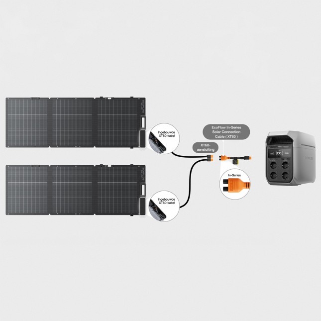 Ecoflow in series solar connection cable xt60 3