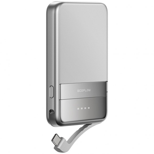 EcoFlow RAPID magnetische Qi2 powerbank 5000mAh zilver
