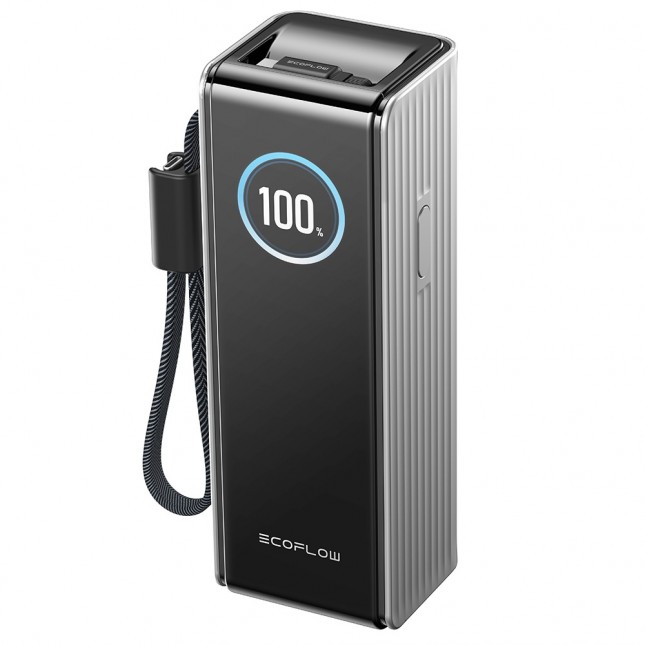 Ecoflow rapid powerbank 25000 mah met ingebouwde kabel zilver